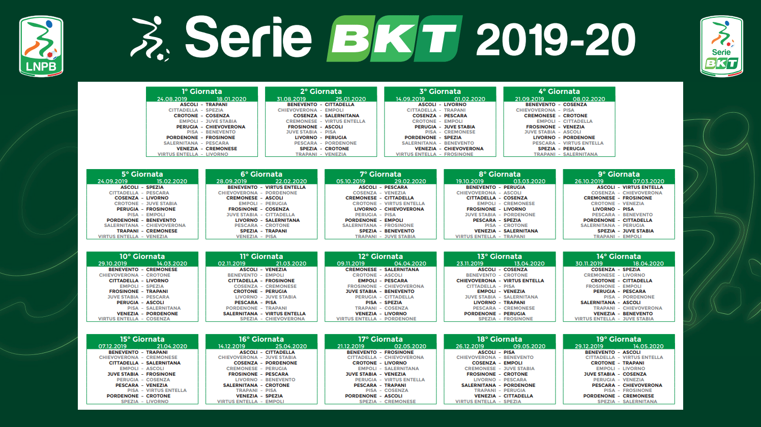 Calendario Serie B 2019 20 Le Date I Match E Tutte Le Curiosita